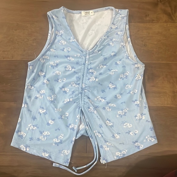 Brand: ARDENE size: women's medium color: light blue with floral pattern - Picture 1 of 4